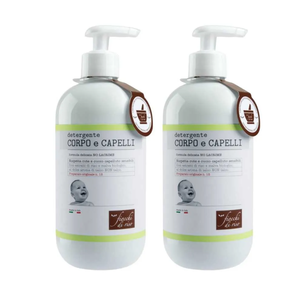 Artsana Fiocchi di Riso Cofanetto Detergente Corpo e Capelli 2x 400 ml - immagine 2